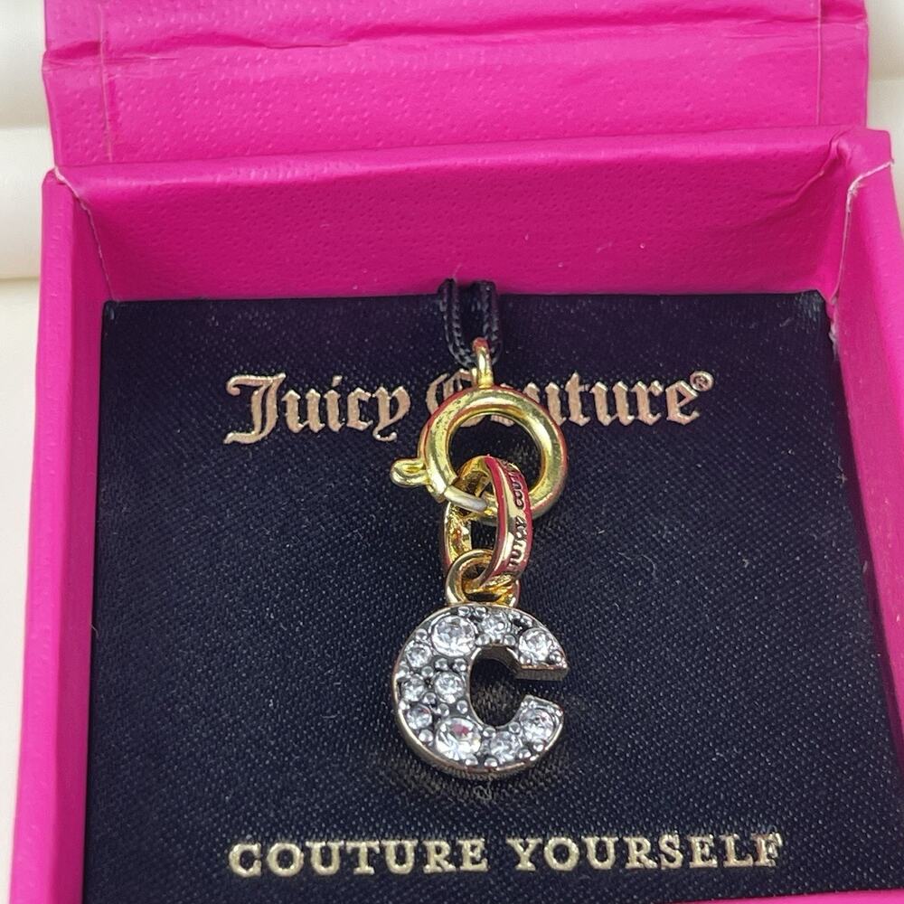 Juicy Couture Letter C Pavé Crystal Charm YJRU5479 Gold NWT w/ Box Retired
